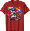 Funny Dripping Drip Rabbit Bunny Baseball Easter Men Boy Kid T-Shirt in Cranberry Red