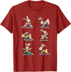 Easter Yoga Bunny Rabbit Spring Celebration Funny Yoga T-Shirt in Cranberry Red