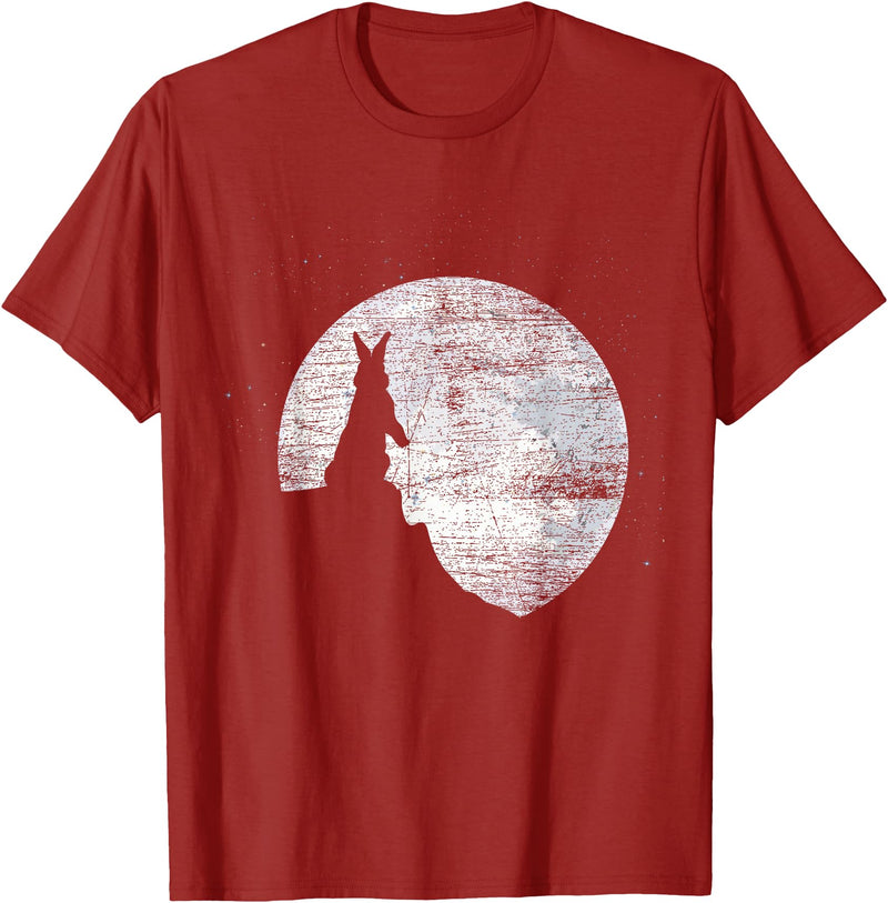 Pet Owner Gift Bunny Moon Rabbit T-Shirt in Cranberry Red