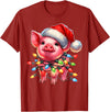 Christmas Pig Lover Christmas Light Pig Lover T-Shirt - Cranberry Red