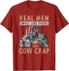 Farmer Apparel Real Men Smell Like Diesel And Cow Crap T-Shirt - Cranberry Red