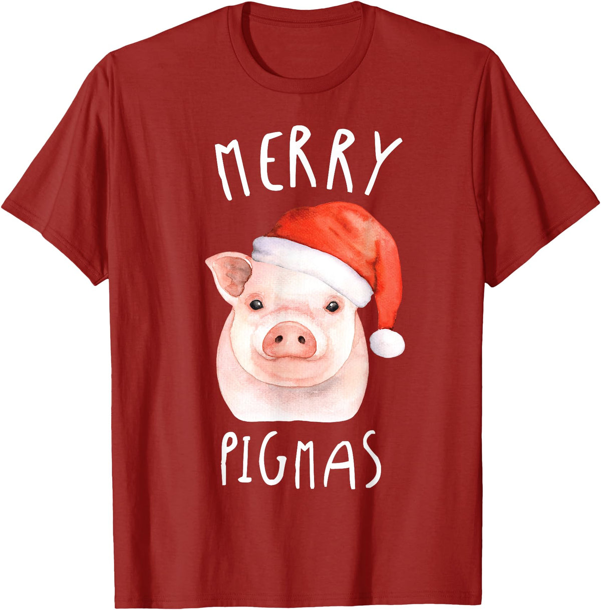 Guinea Pig Christmas T-Shirt Christmas Pig T-Shirt Kids Gift Merry Pigmas T-Shirt - Cranberry Red
