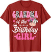 Birthday Girl Farm Cow Matching Party Grandma Of The Birthday Girl Farm Cow 1St Birthday Girl T-Shirt - Cranberry Red