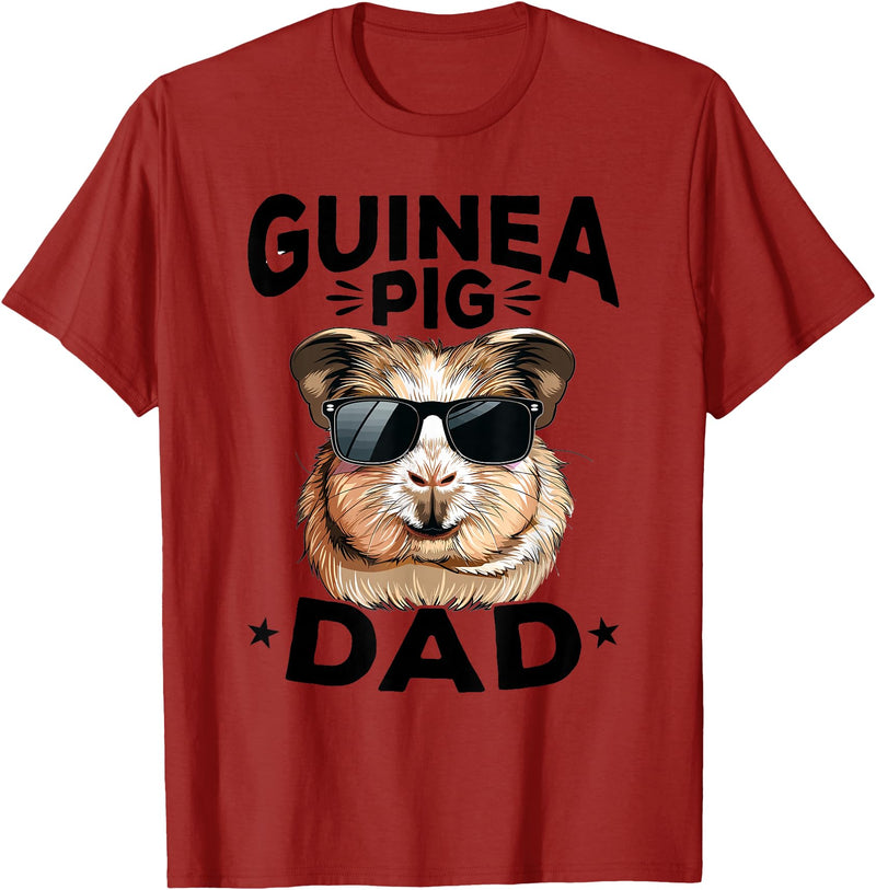 Funny Guinea Pig Pet Lover Rodent Lover Graphics Funny Guinea Pig Pet Lover Rodent Animal Guinea Pig Dad T-Shirt - Cranberry Red