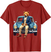 Teddy Bear Classic Car Tees Enjoy Cool Teddy Bear With Classic Car Graphic Designs Fun T-Shirt - Cranberry Red