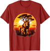 Safari Animal Art Lion Wildlife Safari Tiger African Animal Lovers Savanna T-Shirt - Cranberry Red