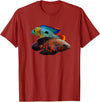 Green Terror Oscar Cichlid Tees Oscar Fish Green Terror Cichlids Monster Fish Aquarium T-Shirt - Cranberry Red