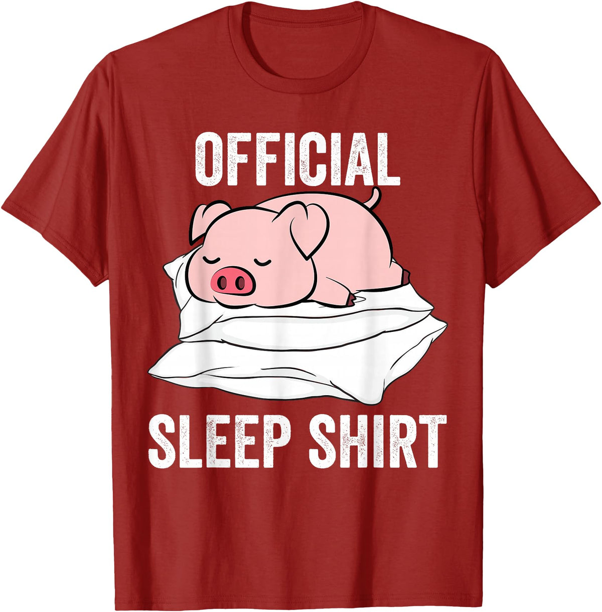 Cute Farmer Animal Designs Official Sleep Shirt Sleeping Cute Pig Piggy Farmer T-Shirt - Cranberry Red