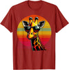 Funny Giraffe lover Giraffe Animal Vintage Sunglasses Giraffe T-Shirt - Cranberry Red