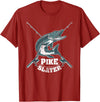 Fishing IM Co Pike Slayer Fishing Fisherman Northern Pike T-Shirt - Cranberry Red