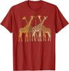 Safari Wildlife Shirts Men Women Kids Safari Giraffes Herd Wildlife African Jungle Men Women Kids T-Shirt - Cranberry Red
