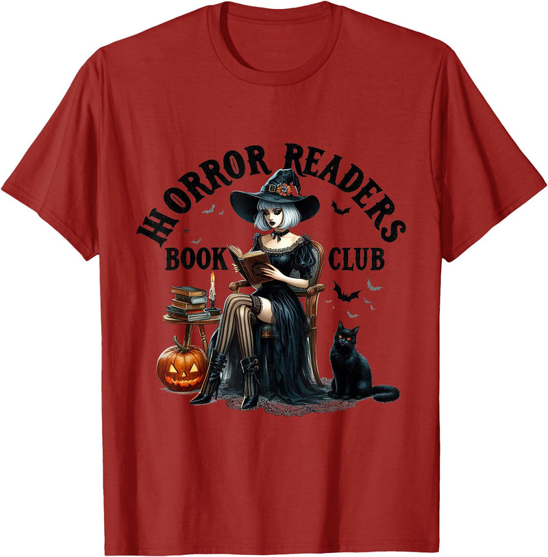 Funny Halloween Costume & Gift for Halloween Party Horror Readers Book Club Halloween Party Costume Girl T-Shirt - Cranberry
