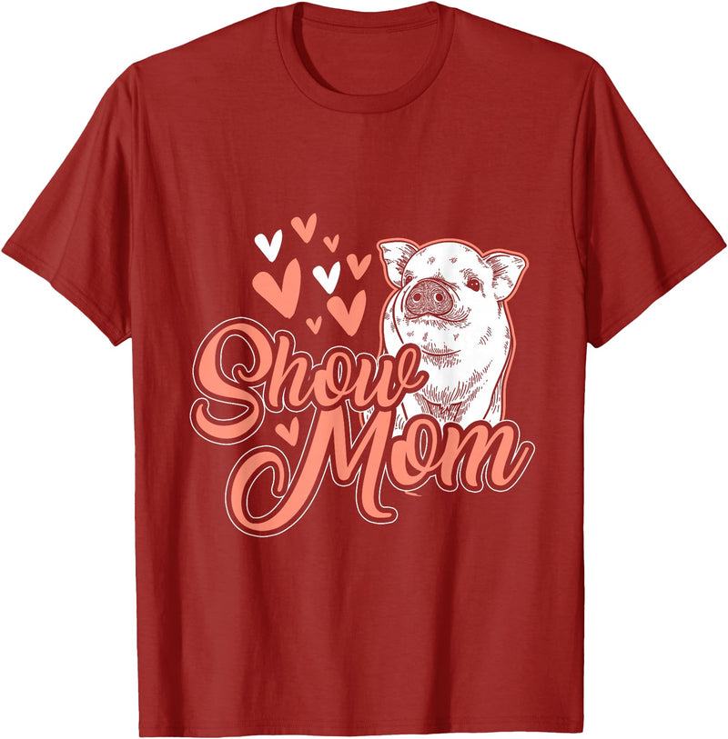 Animal Tees & Gift Idea Show Mother Pigs T-Shirt - Cranberry Red