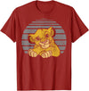 Disney Lion King Young Simba Distressed Stripes T-Shirt - Cranberry Red