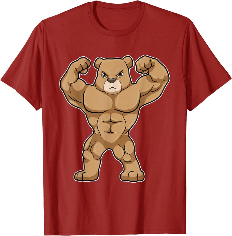 Snabdesign84 Bear Bodybuilder Bodybuilding Sports T-Shirt - Cranberry Red