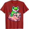 Cute Frog Pig Apparel Kawaii Frog Pig T-Shirt - Cranberry Red