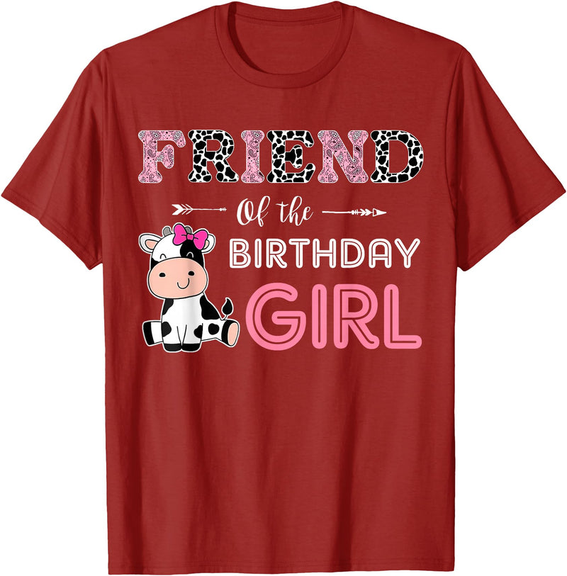Cow Birthday Cow Lover Gifts For Family Men Woman Friend of The Birthday Girl Farm Cow Friend Matching Family T-Shirt -