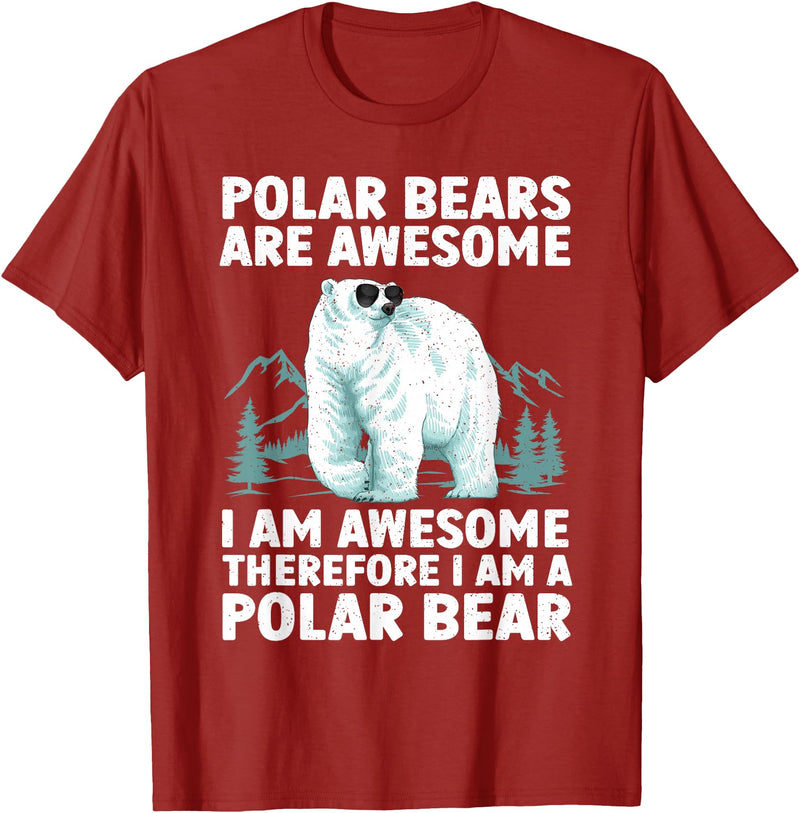 Polar Bear Gift Polar Bear Accessories & Stuff Polar Bear Art For Men Women Kids Arctic Polar Bear Lover T-Shirt - Cranberry Red