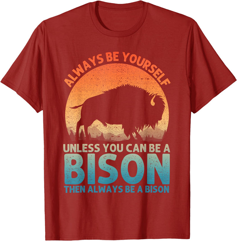 Bison Gift Bison Lover Accessories & Buffalo Stuff Cool Bison Design For Men Women Buffalo Animal Lovers Bison T-Shirt -