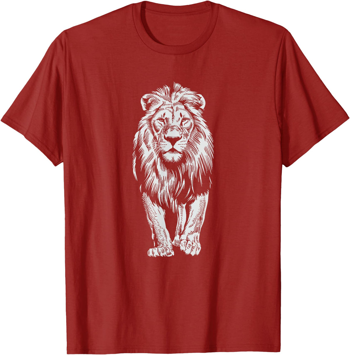 Laroli Aesthetic Art White Paint Art Lion Lions T-Shirt - Cranberry Red