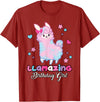 Llamazing Birthday Girl Llama Family BW Art Llama Birthday Girl Llamazing Birthday Alpaca Llama Girl T-Shirt - Cranberry Red