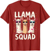 Funny Llama Alpaca Animal Lover Gifts Clothing Llama Squad T-Shirt - Cranberry Red