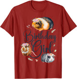 Cute Guinea Pig Lover HD0 Guinea Pig Birthday Girl T-Shirt - Cranberry Red