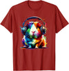 Guinea Pigs Gift For A Guinea Pig Lover Colorful Splash Art Headphones Guinea Pig Lover Guinea Pigs T-Shirt - Cranberry Red