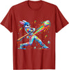 Funny Dripping Drip Rabbit Bunny Baseball Easter Men Boy Kid T-Shirt (Black) in Cranberry Red