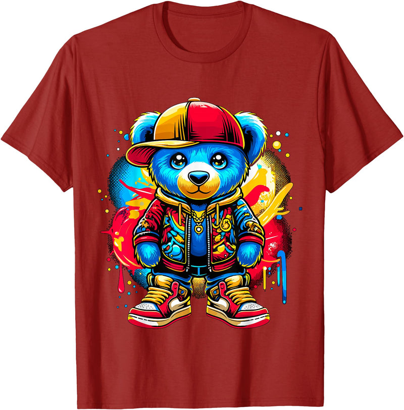 Magical Hip Hop Music lover Gifts Hip Hop Teddy Bear Cool T-Shirt - Cranberry Red