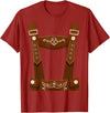 Bavarian Oktoberfest Halloween Costume Oktoberfest Costume Halloween Lederhosen T-Shirt - Cranberry Red