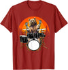 Drum Instrument Drummer Apparel Musical Animal Bear Playing Drums For Drum Lover And Musical Drummer Lover T-Shirt - Cranberry Red