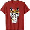 Funny Llama Alpaca Animal Lover Women's Floral Llama Alpaca Funny Graphics T-Shirt - Cranberry Red