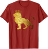King Lion Shirts 365 King of the Jungle Crown King Lion for Men & Boys Cool Lion T-Shirt - Cranberry Red