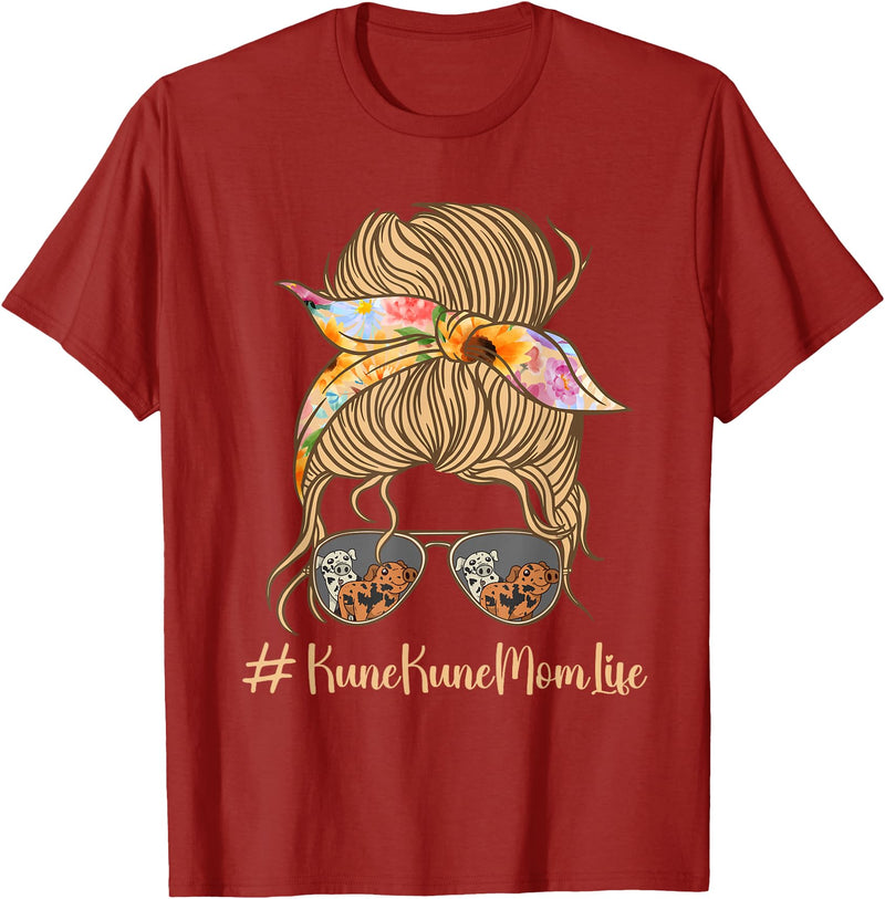 KuneKune Pig Mama Kune Kune Pig Owner Kune Kune Pig Mom Miniature Pig Breeder KuneKune Pig Lover T-Shirt - Cranberry Red