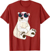 Arctic Animal Polar Bear Gifts Funny Sunglasses Cool Animal Arctic Polar Bear T-Shirt - Cranberry Red