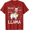 Funny Christmas Llama Shirts Fa La La Llama Shirt Men Women Funny Llama Christmas T-Shirt - Cranberry Red
