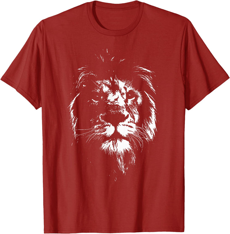 Löwe Löwen Tiere Motiv Lion Africa Lion Shirt Animals Lion Head Lion Mane Gift T-Shirt - Cranberry Red