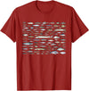 100 Types Of Fish Species Tee 100 Types of Freshwater Fish Species Fishing T-Shirt - Cranberry Red