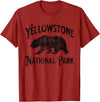 Yellowstone National Park Wyoming USA Outdoor Yellowstone National Park Bear Nature Hike Outdoors Vintage T-Shirt - Cranberry Red