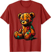 Colorful Teddy Art Cool Teddy Tattered Teddy Bear tshirt Cute Teddy Bear T-Shirt - Cranberry Red