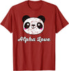 Alpha Love AOII Panda Bear Cute Kawaii Omicron A Alpha Love AOII Panda Bear Cute Kawaii O Pi Distressed T-Shirt - Cranberry Red