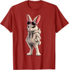 Cool Rabbit Wearing and Sunglasses Funny Rabbit Hoodie in Cranberry Red