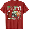 One Year Old Football Birthday Boy Matching Papa of The 1 Year Old Football Lover 1st Birthday Boy T-Shirt - Cranberry Red