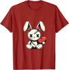 Heartfelt Voodoo Bunny Stitched Rabbit Gothic T-Shirt in Cranberry Red