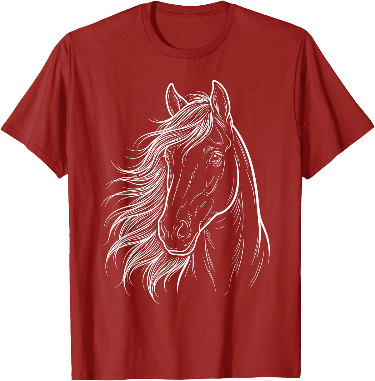 Elegant Horse Silhouette tee for Horse Lovers Cute & Elegant Horse Silhouette Art for Horse Lovers T-Shirt - Cranberry Red