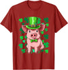 St Patrick's Day Pig Leprechaun Lucky Irish Pig Farmers T-Shirt - Cranberry Red