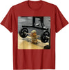 Hamster Deadlift Training Funny Cute Rat Weightlifting Meme T-Shirt - Cranberry Red