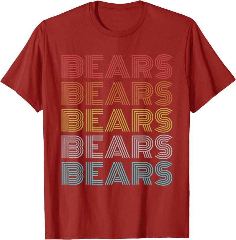 Bears Shirt Vintage Retro Apparel Retro Vintage Bears T-Shirt - Cranberry Red