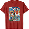 Buffalo New York Waterfront Wonder Buffalo New York NY Waterfront Wonder SD391 T-Shirt - Cranberry Red